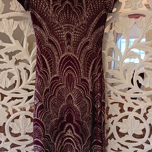 Dazzle in on Valentine's Day with this Maroon Embellished Dress